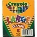 Crayons, large size, tuck box, 8 count Brand: Crayola, Pala Supply Company