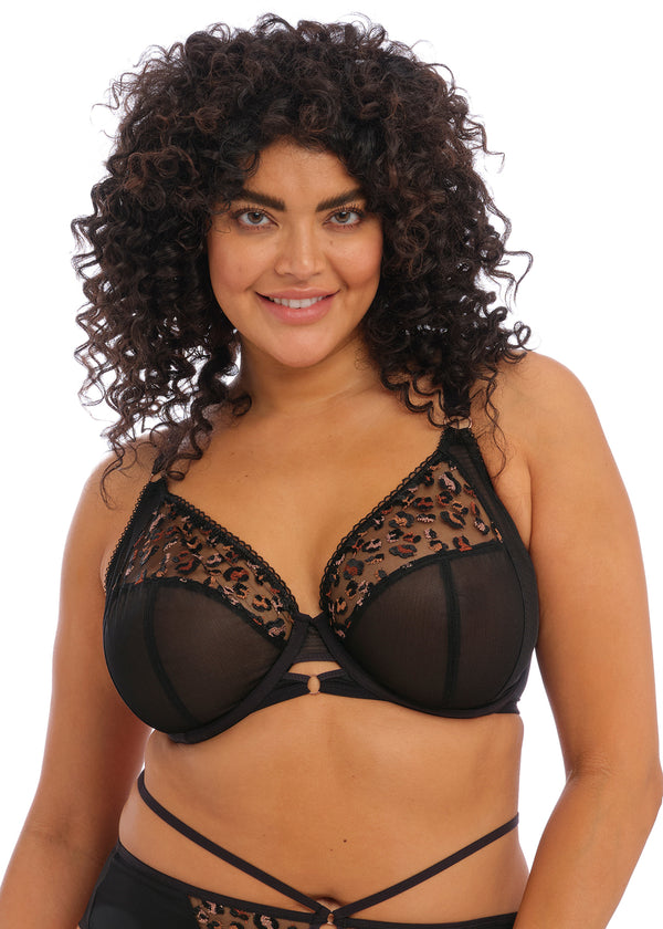 ELOMI LUCIE UNDERWIRED STRETCH PLUNGE BRA - BLACK – Tops & Bottoms