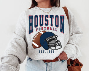 Houston Football Crewneck Sweatshirt, The Texan Sweater - Shirtzi