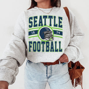 Vintage Seattle Football Crewneck Sweatshirt, The Seahawk Sweater - Shirtzi