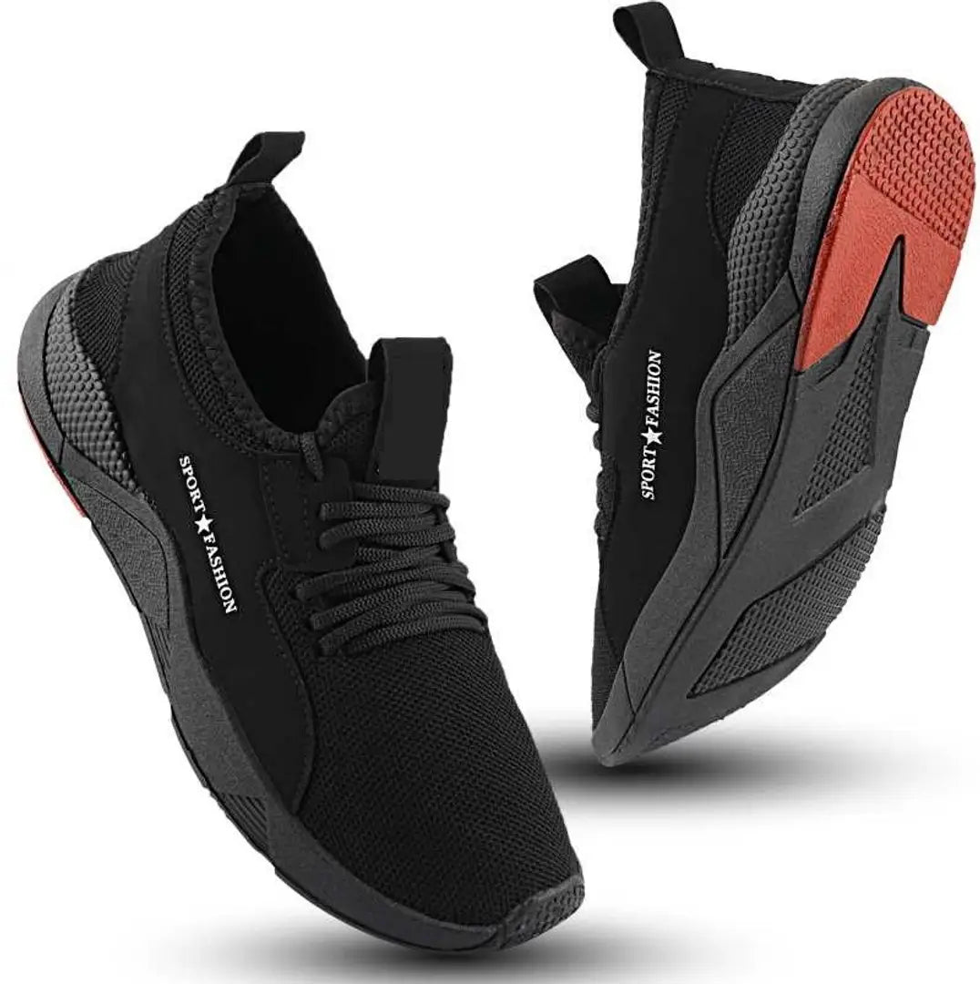 Mens Elegant Black Fabric Sports Shoes – TheTrendsaholic