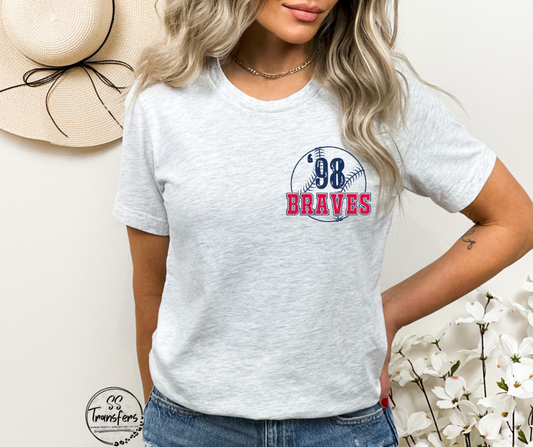 DTF Transfer Braves 98 Baseball Shirt DTF Print Full 