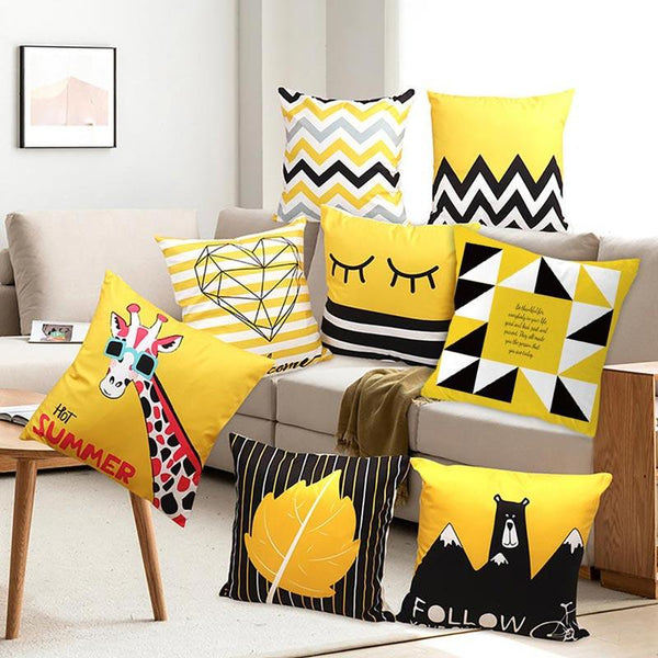 Capas de Almofadas para Sofá Yellow - Decorando a Sala de Casa