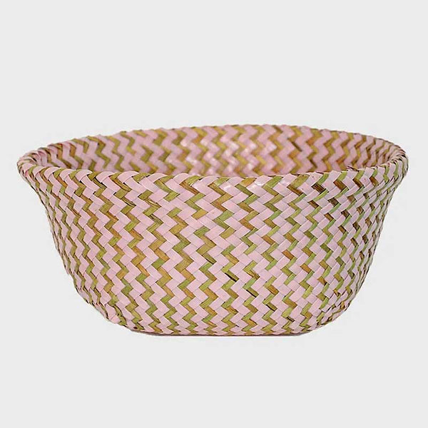 Straw Basket for Folded Pink Boho Decoration |TrendHaus Home Decoration