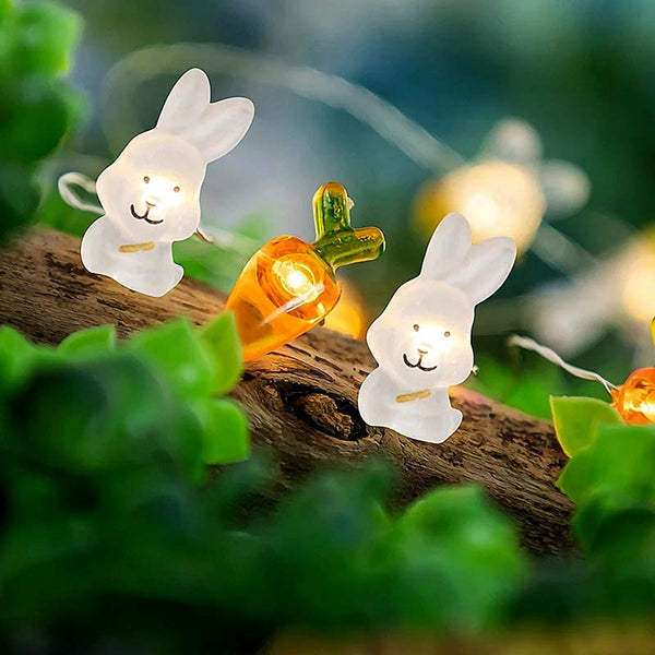 Cadena de Luces Conejito Zanahoria Decorar para Pascua | TrendHaus - Decoración del Hogar