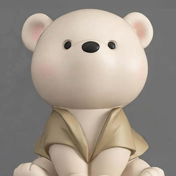 Decorative Sculpture Teddy Bear Paper Airplane Beige Detail | TrendHaus - Home Decoration