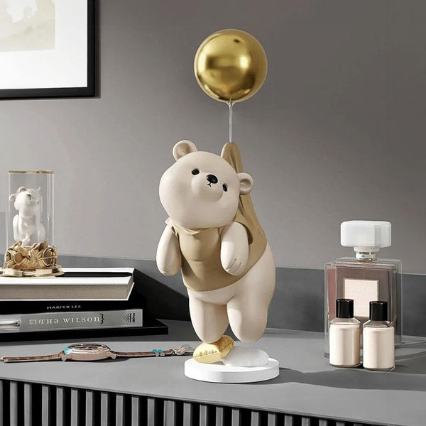 Escultura Decorativa Oso Balaão Beige | TrendHaus - Decoración del hogar