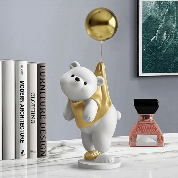 Escultura Decorativa Ursinho Balão Dourada | TrendHaus - Decoração para Casa