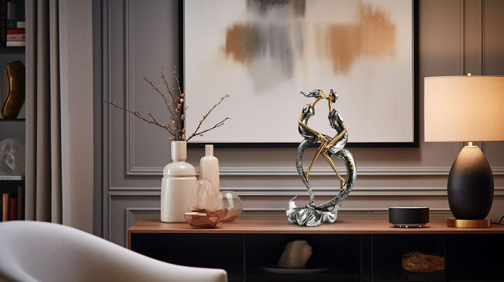 TrendHaus Decorative Sculpture - Home Decoration - Kissing Lovers Living Room Sculpture