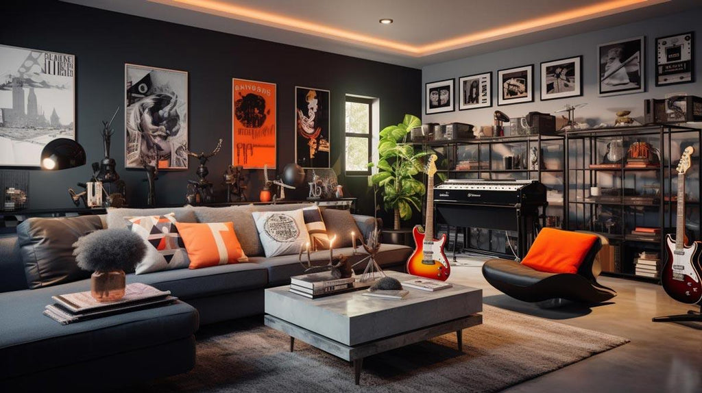 Guia Completo de Estilos de Decoração - Sala Decorada ao Estilo Rock - TrendHaus - Decoração para Casa