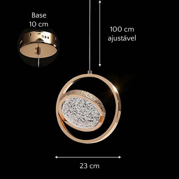 Crystal Halo Pendant Lamp - Measurements | TrendHaus - Home Decoration