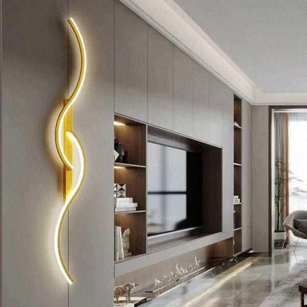 Luminária de Parede Arandela Double S Dourada - Decora Sala de Estar | TrendHaus - Decoração para Casa