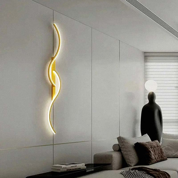 Double S Wall Lamp Gold Sconce - Decora Sala 3 | TrendHaus - Home Decoration