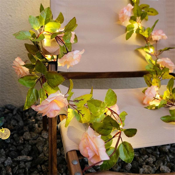 Fio de Luzes Flores Rosa Champagne - Luninária - Fairy Lights - Luz de Natal | TrendHaus - Decoração para Casa