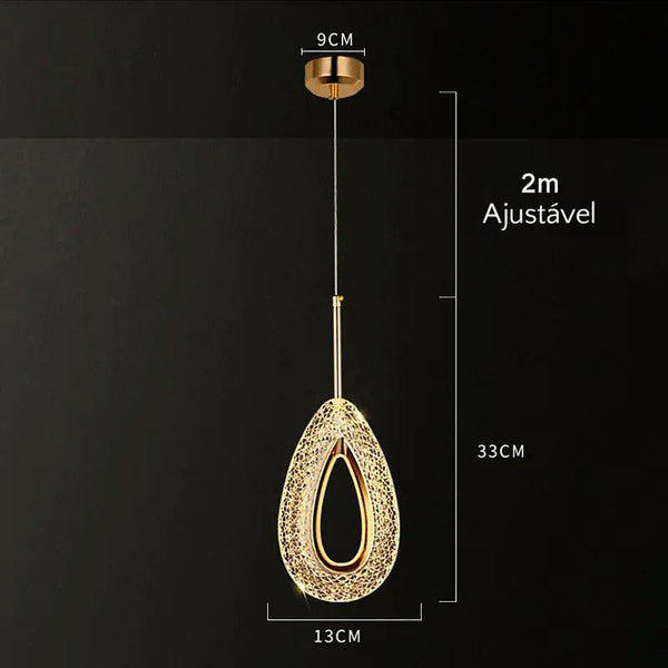 Crystal Drop Pendant Lamp Measurements | TrendHaus - Home Decoration