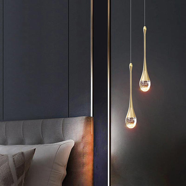 Lámparas colgantes Drop Gold para dormitorio - 02 | TrendHaus - Decoración del hogar
