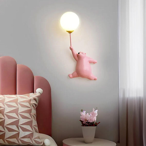 Luminária de Parede Ursinho Lua Rosa | TrendHaus - Decoração para Casa