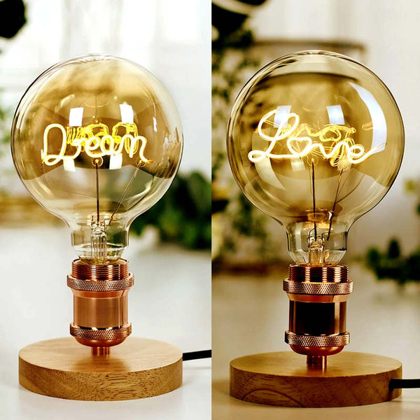 Luminárias de Mesa Vintage Bulb Dream e Love | TrendHaus - Decoração para Casa