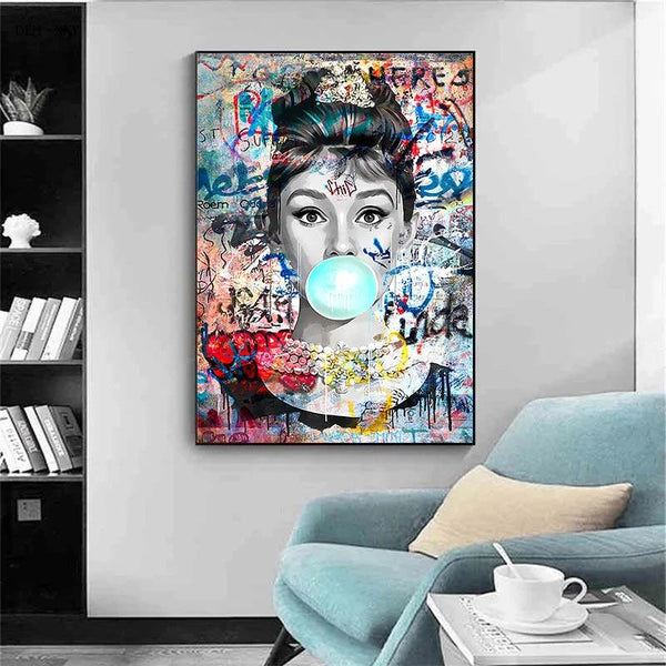 Divas Graffiti Audrey Decorative Painting, Decorating the Living Room Wall