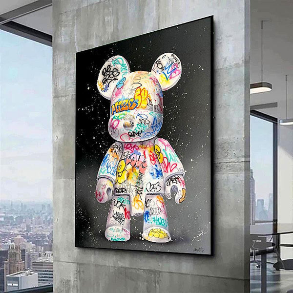 Quadro Decorativo Urso Graffiti | TrendHaus - Decoração para Casa