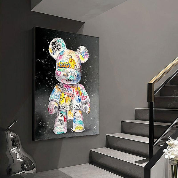 Quadro Decorativo Urso Graffiti | TrendHaus - Decoração para Casa