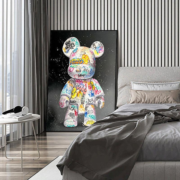 Quadro Decorativo Urso Graffiti | TrendHaus - Decoração para Casa - Decorar quarto