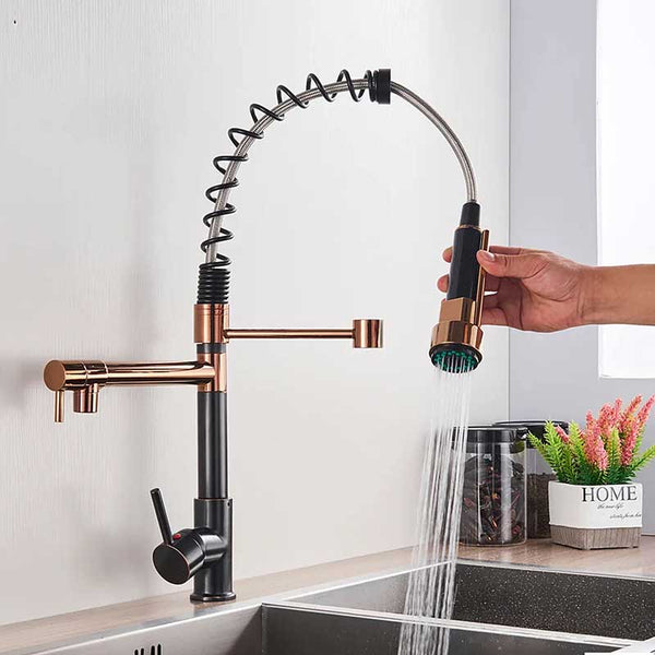 Gourmet Kitchen Faucet Premium Black Rosé Gold | TrendHaus - Home Decoration