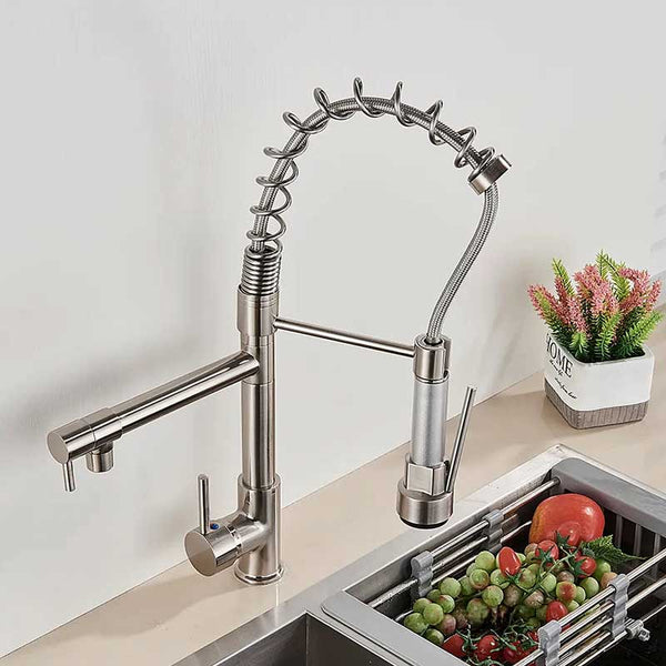 Gourmet Premium Brushed Nickel Kitchen Faucet | TrendHaus - Home Decoration