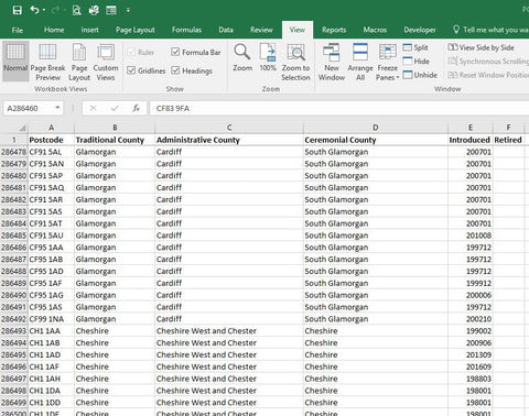 Postcode County Lookup