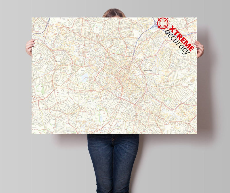 Birmingham City Centre Postcode Sector Laminated Map – Map Logic