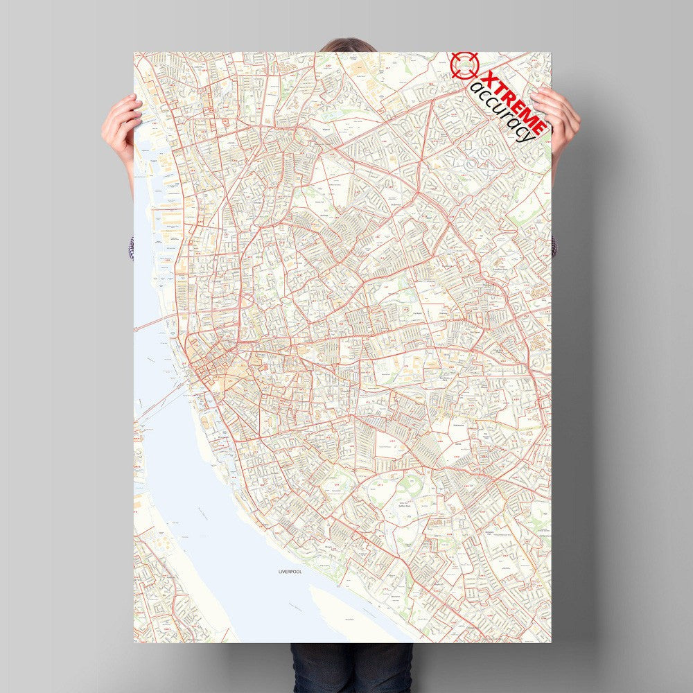 Liverpool City Centre Laminated Postcode Sector Map Map Logic