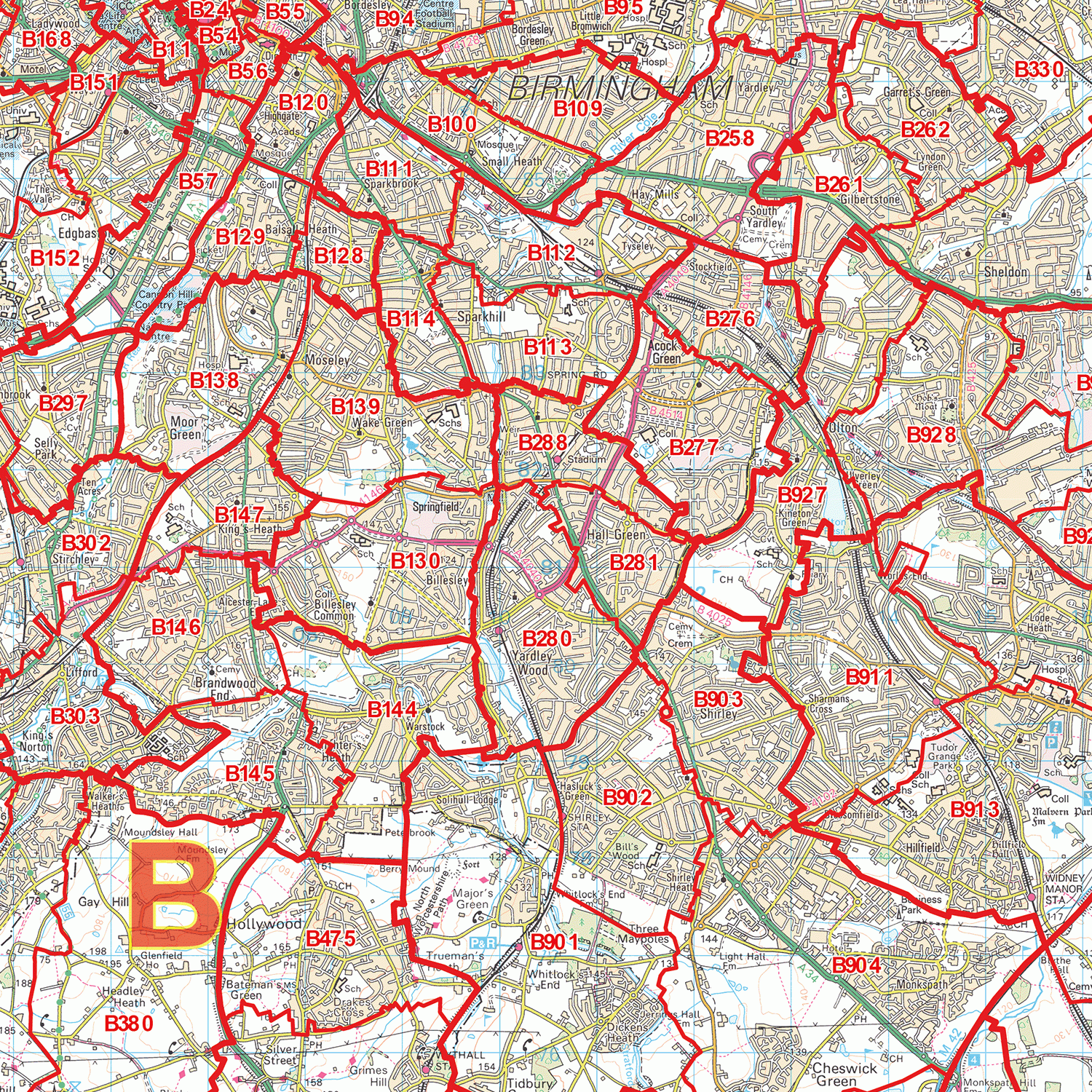 Birmingham Area Zip Code Map 8726