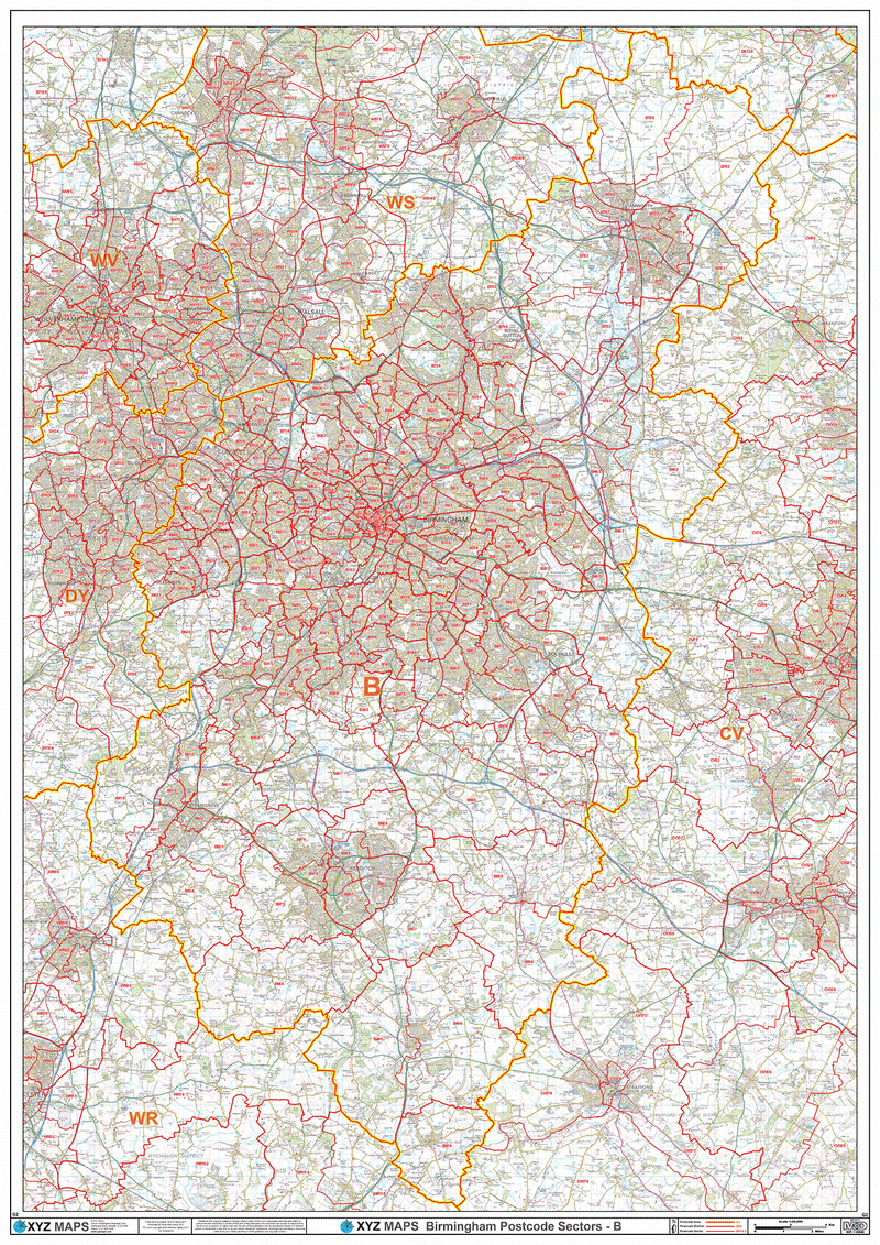 Birmingham Postcode Map (B Postcode Area) – Map Logic