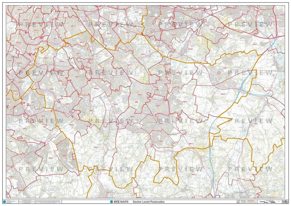 BR Postcode Map for the Bromley Postcode Area GIF or PDF Download – Map ...
