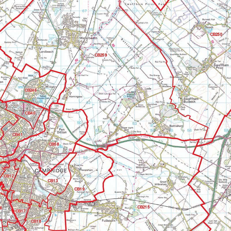 Cambridge Postcode Map (CB) – Map Logic