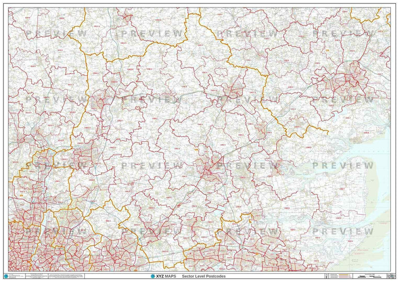 CM Postcode Map for the Chelmsford Postcode Area GIF or PDF Download ...