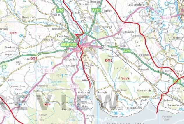 Dumfries And Galloway Postcode Map Dumfries & Galloway Postcode Map (Dg) – Map Logic