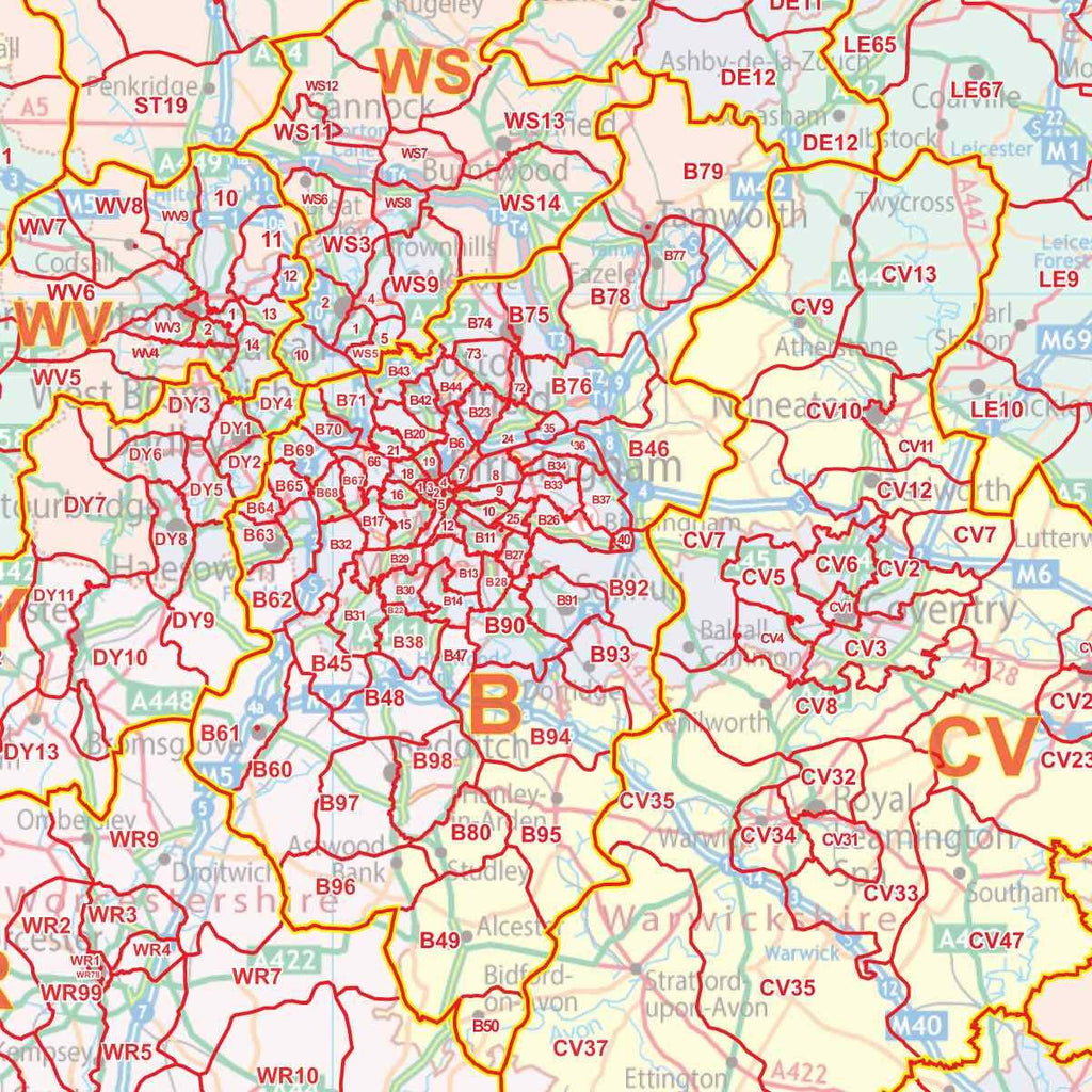 England & Wales Postcode District Map (D9) – Map Logic