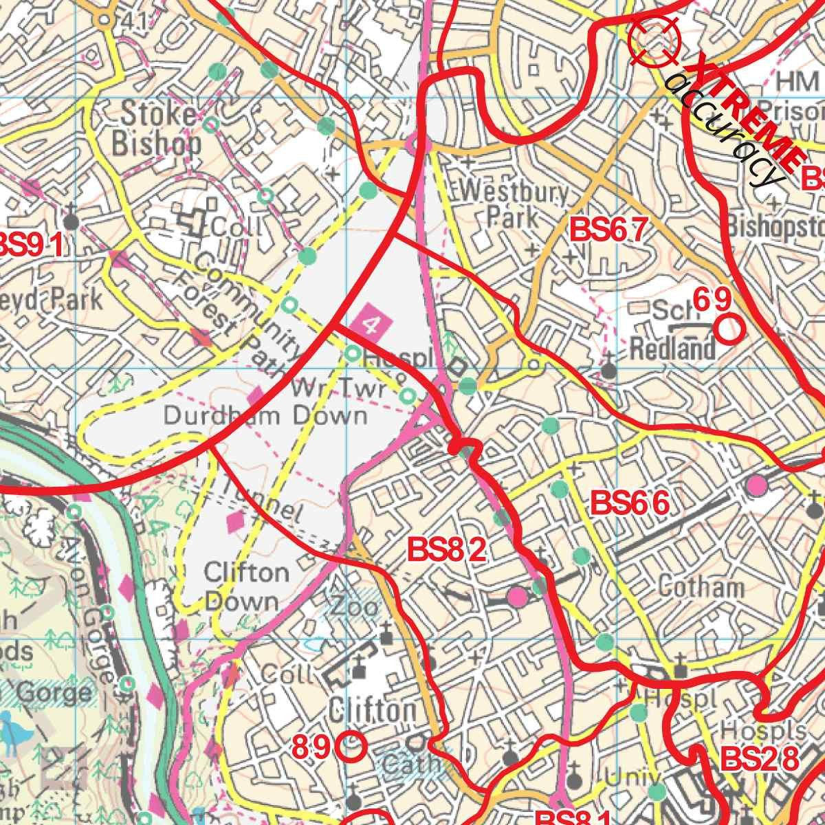 Greater Bristol Postcode Area Sector Map (G8) – Map Logic