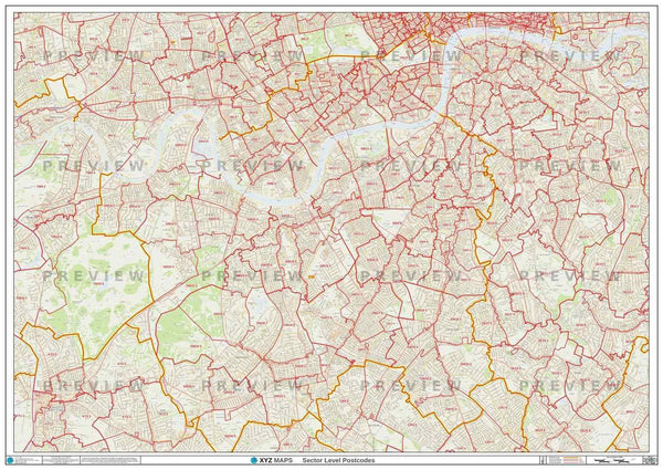 Greater London Postcode Sector Map G1 Map Logic 0847