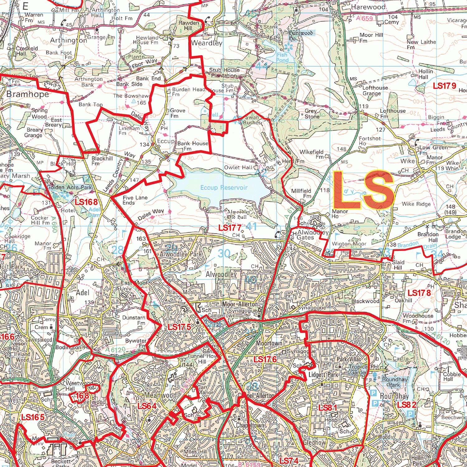Leeds Postcode Map Ls Map Logic 6102