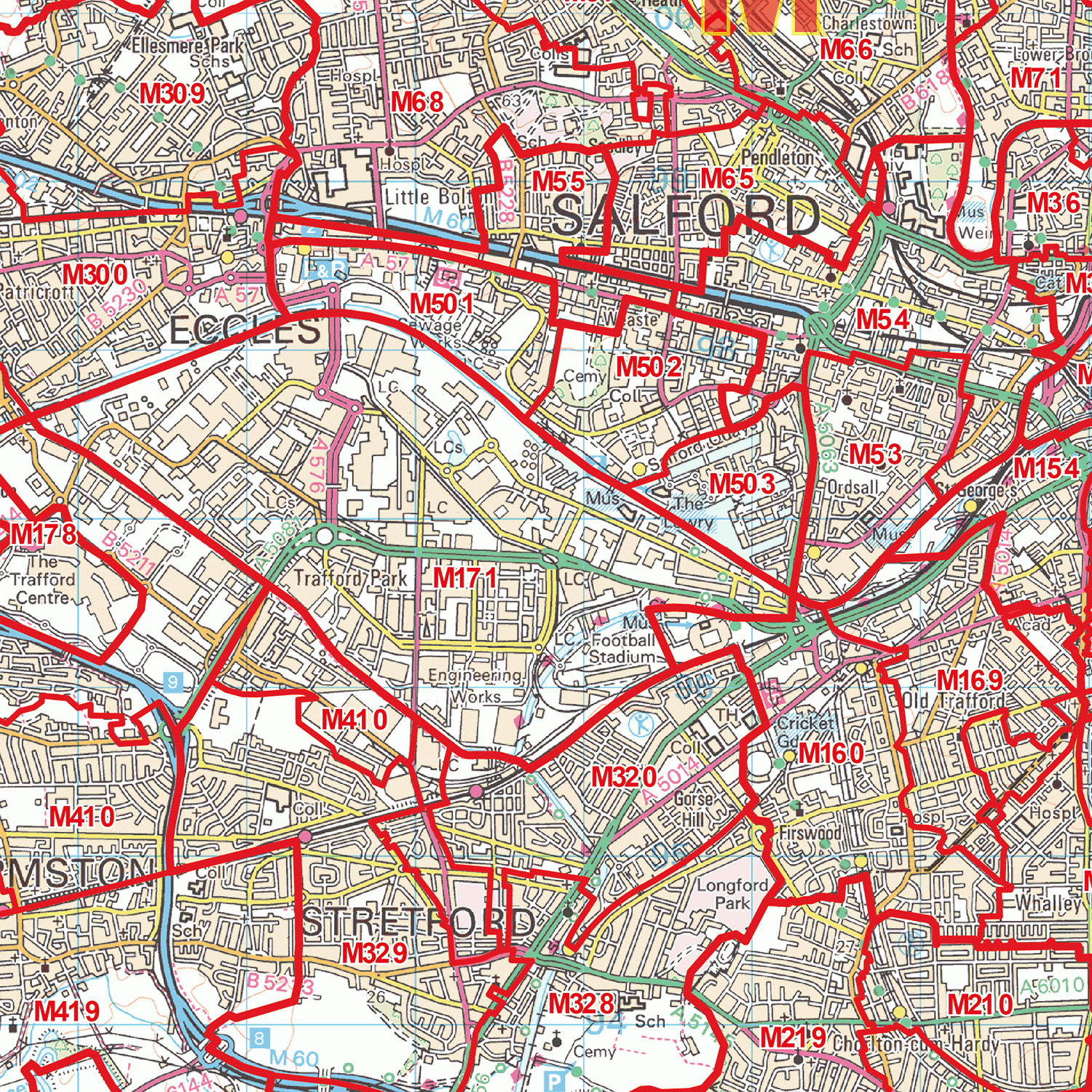 Manchester Postcode Map (M) – Map Logic