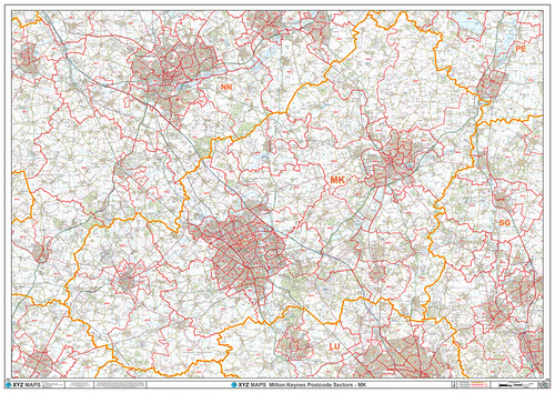 Postcode Wall Maps for the UK – Map Logic