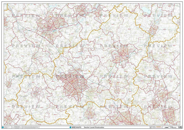 TF Postcode Map for the Telford Postcode Area GIF or PDF Download – Map ...