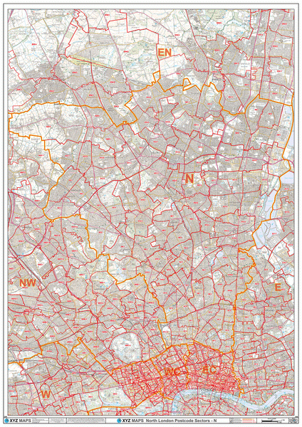 Greater London Postcode Sector Map G1 Map Logic 7475