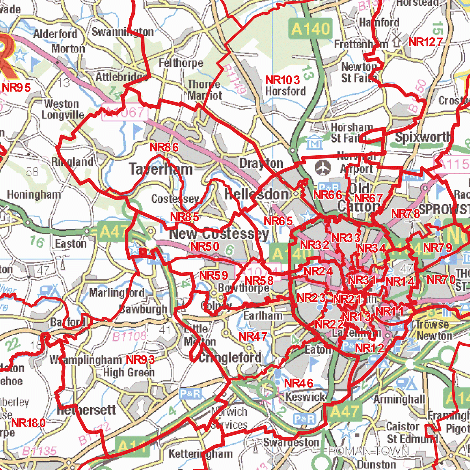 Norwich Postcode Map (NR) – Map Logic