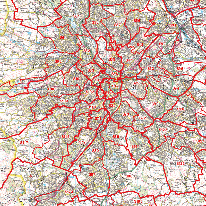 Sheffield Postcode Map (S) Map Logic