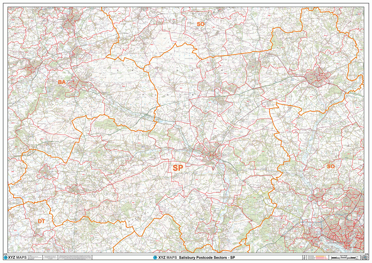 Salisbury Postcode Map (SP) – Map Logic