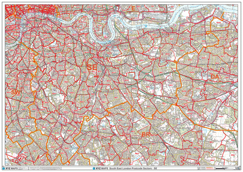 Buy London Postcode Area Wall Maps Map Logic 3459