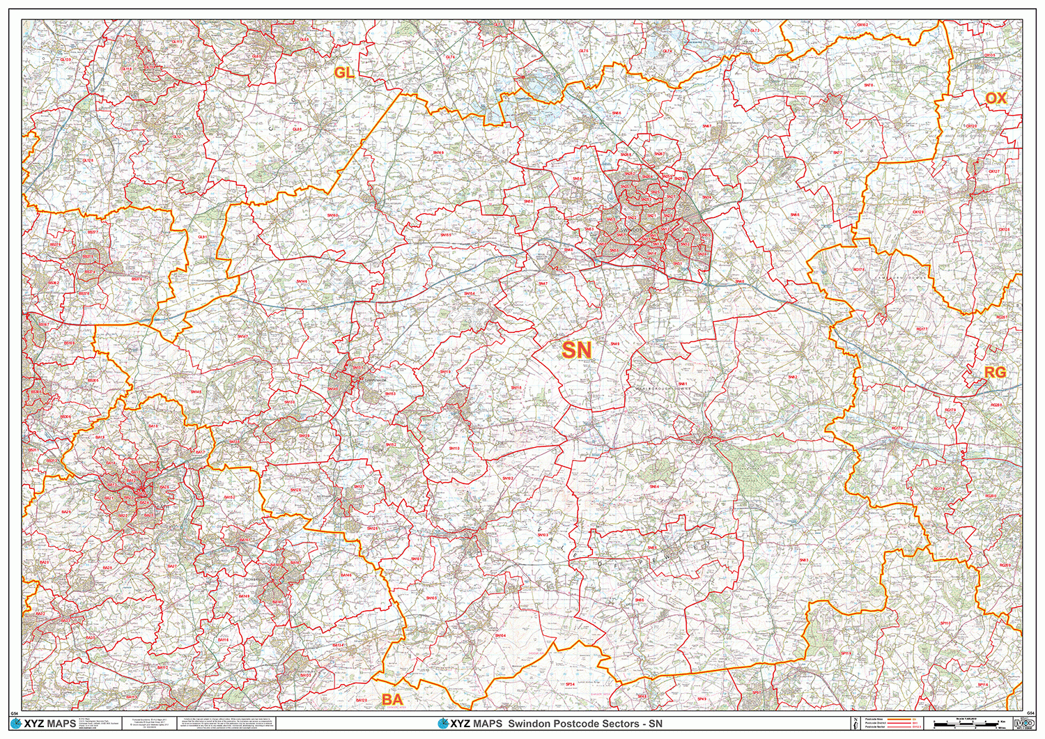 Swindon Postcode Map (SN) – Map Logic